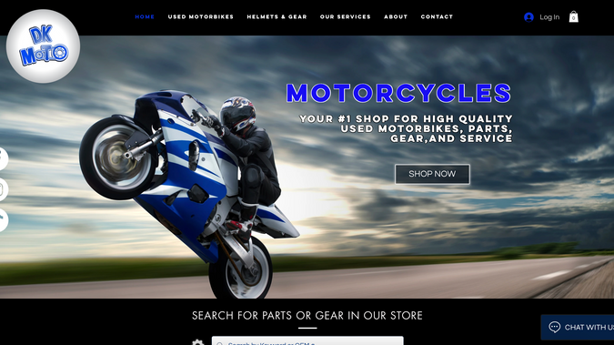 DK Moto: Created complete business website w/ online store.