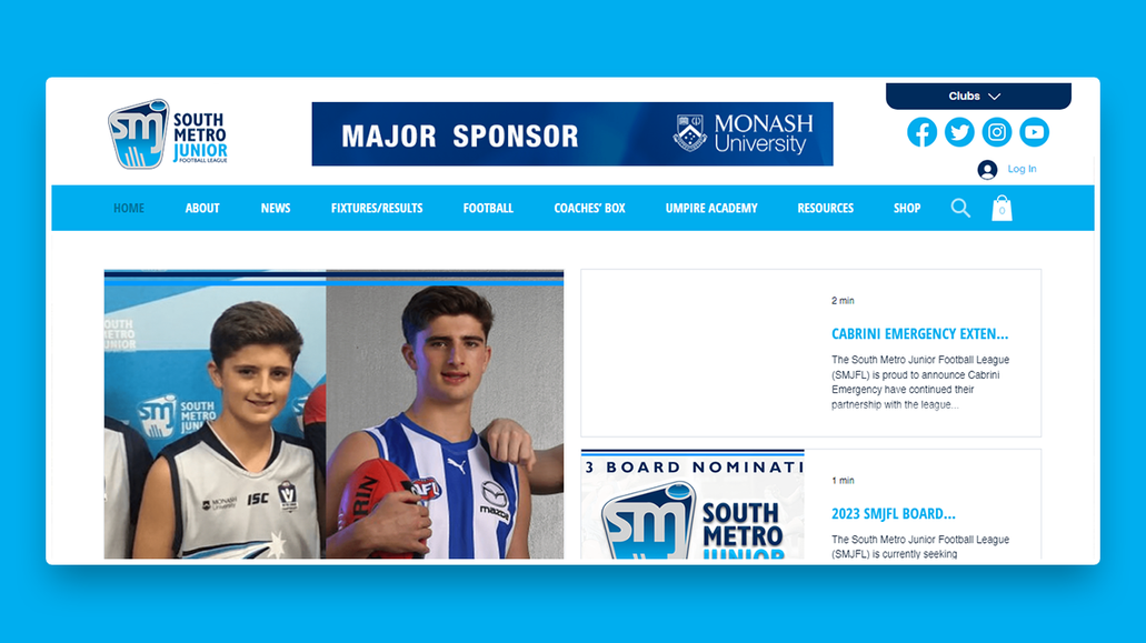 SMJFL: EditorX website and SEO transfer for the South Metro Junior Football League in Australia.