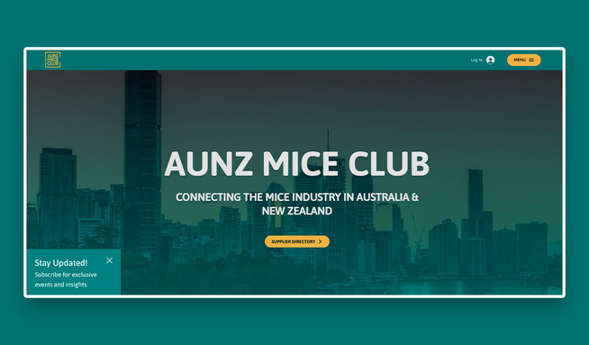 AUNZ MICE Club: CONNECTING THE MICE INDUSTRY IN AUSTRALIA & NEW ZEALAND. We have developed their new website on Wix Studio with a custom-coded registration process and custom filters