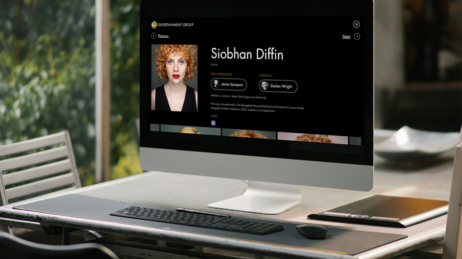 33 Entertainment Group: 'Website in a Week' Package organising over 200 actors that 33 Entertainment Group manages in London and New York.

Relational databases, dynamic pages, randomised galleries showcasing artists work such as appearing in Wicked, Les Mis, Bridgerton, The Crown & Mamma Mia!