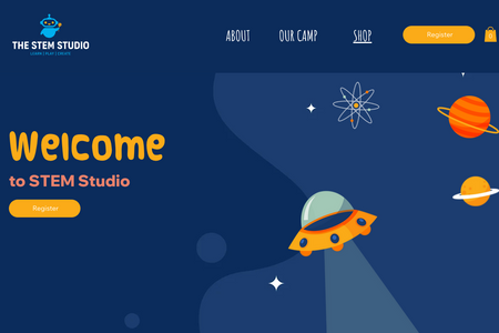 STEM STUDIO: I had so much fun designing this site from scratch and creating some fun animations that match the services provided and the target audience!