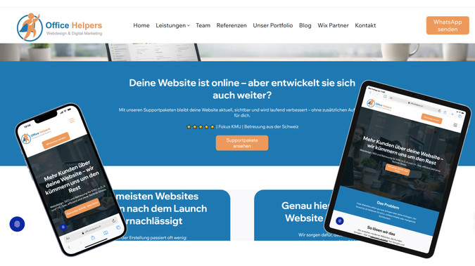Office Helpers Webdesign, SEO und LLM: Konzept, Design, SEO, LLM, Apps von Wix. Made with Wix Studio