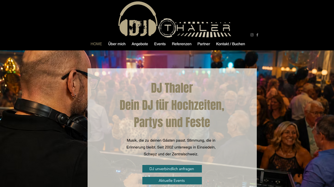DJ Thaler: DJ Seite. Logo, Webdesign, SEO, Onlinewerbung
Visitenkarten, Flyer, Werbeblachen