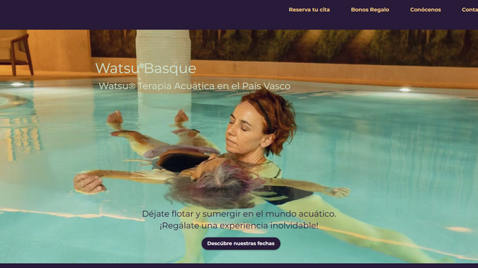 WatsuBasque: Se rediseñó la home para comunicar mejor los servicios y guiar al usuario hacia la reserva de sesiones. Además, se implementó y configuró el sistema de reservas de Wix, permitiendo que los clientes puedan reservar y pagar sus sesiones de forma sencilla desde la web.

También se configuraron automatizaciones y notificaciones por email, tanto para los clientes como para el negocio, con el fin de agilizar la gestión de citas y mejorar la organización del centro.

El resultado es una web más clara, profesional y orientada a la conversión, donde los usuarios pueden informarse sobre los servicios y reservar sus sesiones fácilmente desde cualquier dispositivo.
