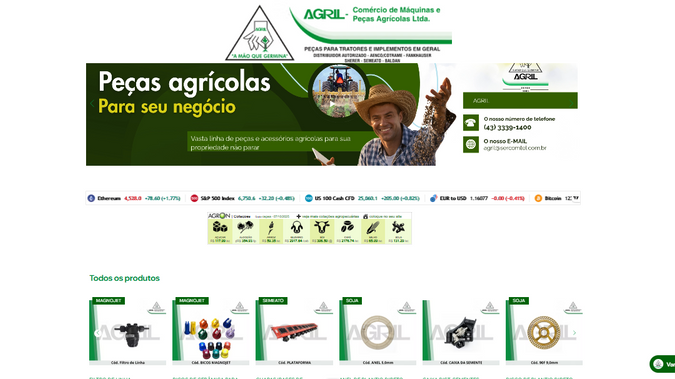 Agril peças agrícolas: Projeto Site Institucional AGRIL
Redesenho completo do site da AGRIL com foco em modernização visual, navegação intuitiva e conversão via WhatsApp. Criamos uma galeria de produtos por categorias, substituindo o modelo tradicional de catálogo, e estruturamos o site para futuras expansões como e-commerce, blog e CRM. Resultado: uma presença digital mais profissional, funcional e preparada para crescer.