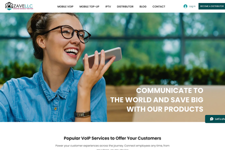 Zavellc: El diseño de la página web de Zave LLC está enfocado en destacar la conectividad y flexibilidad que sus servicios de VoIP ofrecen. La apariencia es moderna y profesional, utilizando una paleta de colores corporativos y una tipografía clara para transmitir confianza y tecnología avanzada. En cuanto al desarrollo, la web parece estar optimizada para la interacción y facilidad de uso, con un enfoque en la experiencia del cliente, proporcionando accesos rápidos a información relevante y destacando los beneficios de sus soluciones para comunicación empresarial.