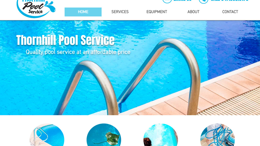 Pool Services Company: Created a summery custom website design for a pool service company in Toronto.