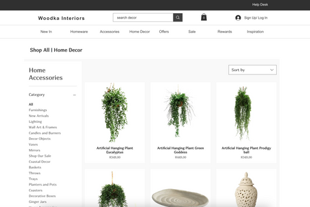 Woodka Interiors: Home decor online store with blog section 