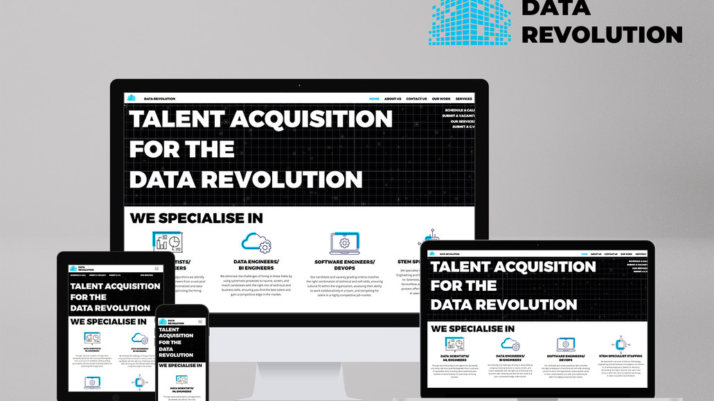 Data Revolution | Editor X: Data Revolution approached us in 2023 to do a major update their brand and website. We designed them a new logo, a new corporate identity and redesigned their entire website and sales brochure. Now Data Revolution has a stylish site built on Editor X that truly reflects that they are industry leader in tech revolution. 