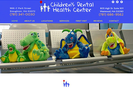 Children's Dental Health: Fun and full of personality re-design of pediatric dental practice website.