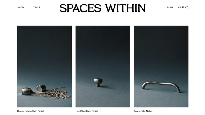 SPACES WITHIN: A refined e-commerce experience for a Swedish designer hardware brand.