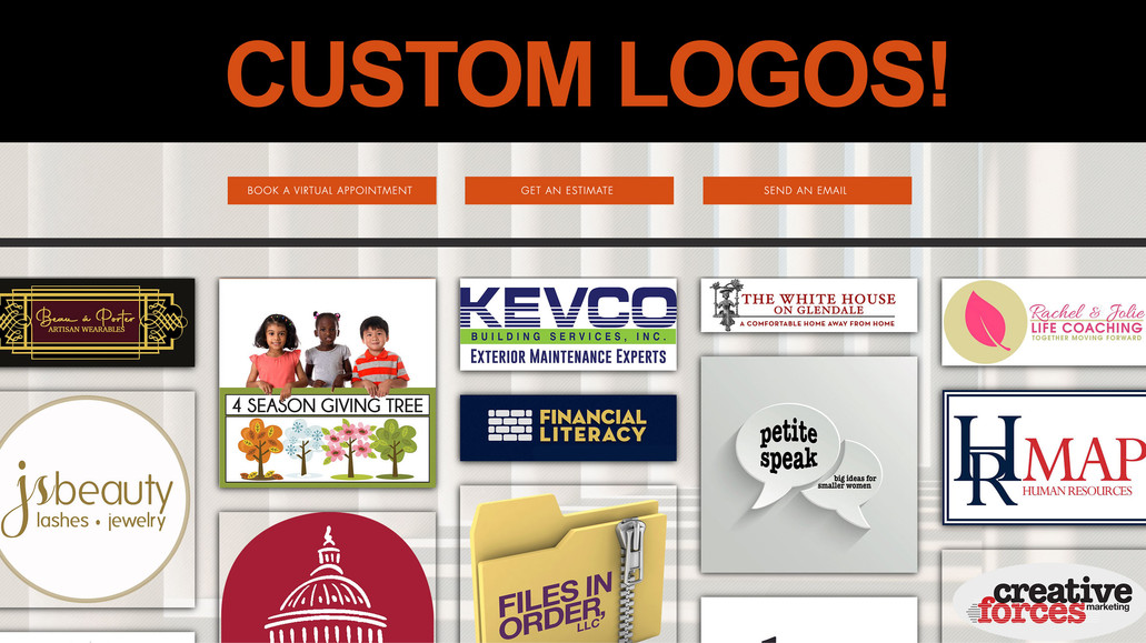 CUSTOM LOGOS by Amy Carroll: If you need a memorable custom logo, I can help you, whether you have a website or not. And if I build a new website for you, I will create a logo for you for no additional charge. (Certain restrictions apply.)