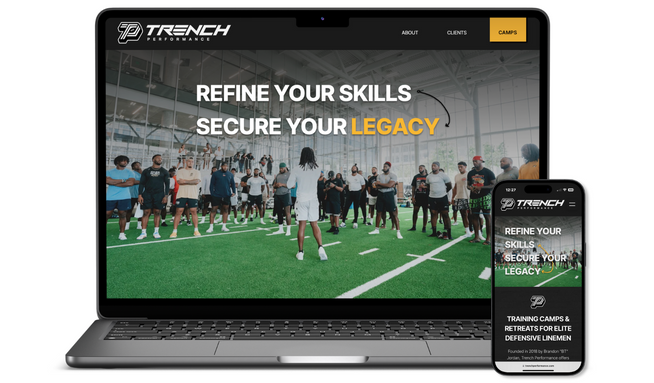 Trench Performance: Marketing and Website Design for Professional Football Defensive Line Coach