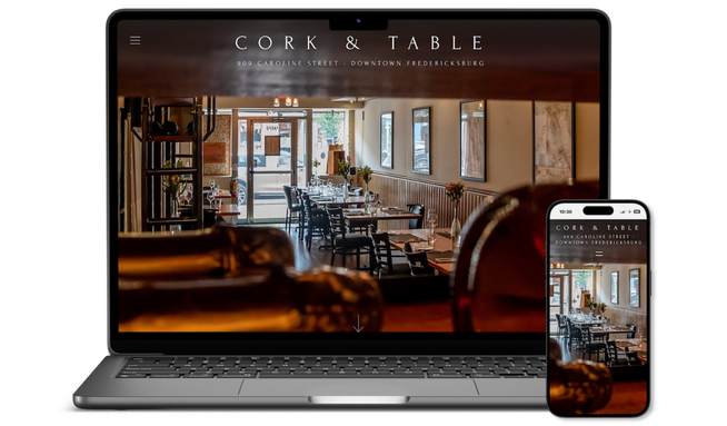 Cork & Table: Marketing and Website Design for Local Chef-Driven Refined Dining Restaurant