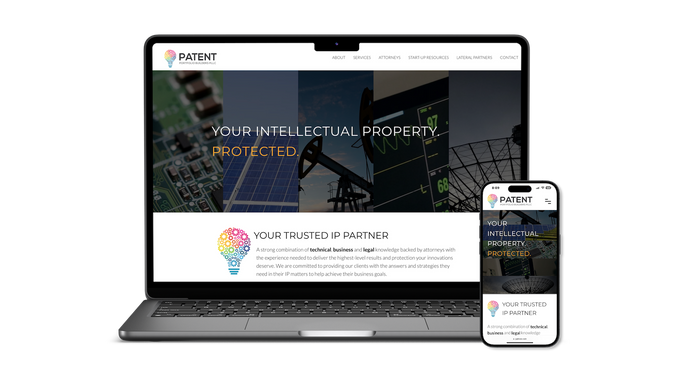 Patent Portfolio Builders - Attorneys at Law: Creative website for a law firm that specializes in U.S. Patents.