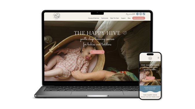 The Happy Hive: Website design & digital marketing services for sleep consultant