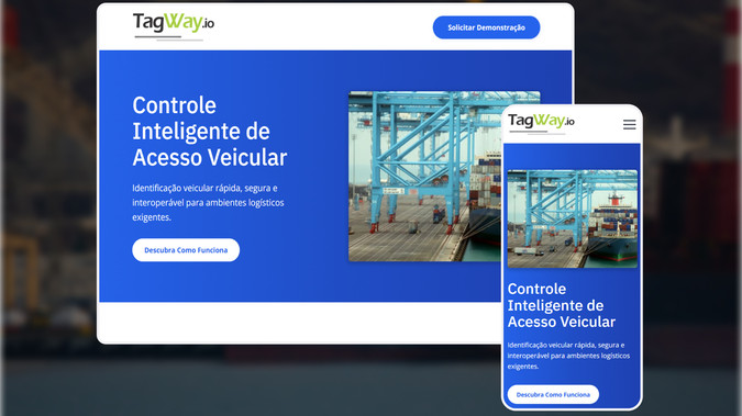 TagWay: TagWay is a one-page website for a B2B RFID vehicle access control solution. Built in Wix Studio, the site presents a clear, structured overview of the product’s benefits for ports and logistics centers. The project included UX/UI design, SEO setup, custom iconography, a responsive layout, and a contact form. The site is fully in Portuguese and tailored to the logistics and technology sector.