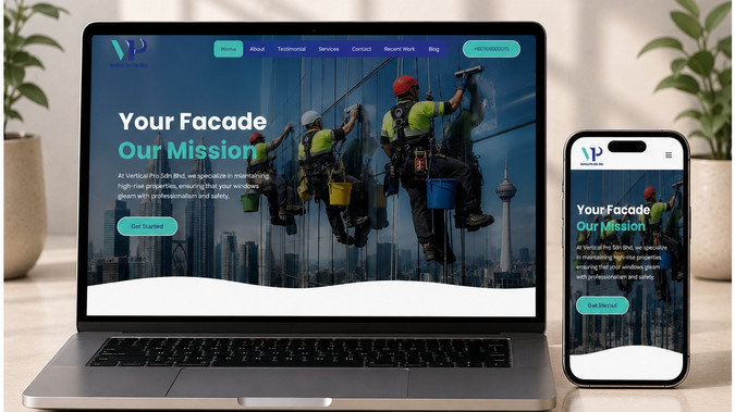 Vertical Pro Sdn Bhd: Built this website from scratch to give the brand a strong digital presence, combining clean design, clear messaging, and a seamless user experience.