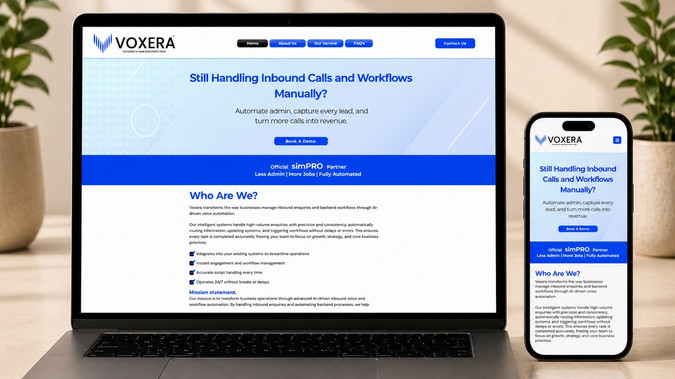 Voxera – AI Voice Automation SaaS Website: Designed and developed the Voxera website from scratch on Wix to establish a modern digital presence for an AI-powered voice automation platform. The goal was to translate a complex technology into a clear, engaging, and easy-to-understand experience that helps businesses quickly recognize the value of AI-driven communication.
From the initial layout to the final user experience, every section was carefully structured to present the platform's features, workflow, and real-world applications in a simple yet compelling way. Clean content organization, intuitive navigation, and a modern visual style ensure visitors can easily understand how the solution works while building confidence in the brand.
The website was designed with a strong focus on usability, responsiveness, and performance, delivering a seamless experience across desktop, tablet, and mobile devices. More than just a product showcase, it serves as a strategic marketing asset that strengthens the brand's credibility, clearly communicates its value proposition, and supports lead generation in the competitive SaaS and AI technology market.