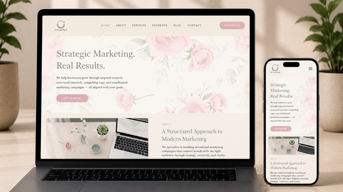Laurel & Daisy Co. – Creative Studio Website: Built the Laurel & Daisy Co. website from scratch using Wix to create a refined digital presence that reflects the studio's creativity, professionalism, and premium brand identity. The goal was to design a website that feels elegant and approachable while clearly communicating the studio's services and making it effortless for potential clients to connect.
From the initial concept to the final launch, every section was thoughtfully planned to create a seamless user journey. The layout was carefully structured to present the studio's offerings with clarity, supported by clean typography, balanced spacing, and intuitive navigation that keeps the experience simple, engaging, and focused on the brand.
Special attention was given to creating a polished visual identity that builds trust from the very first interaction. Fully responsive and optimized for performance, the website delivers a consistent experience across desktop, tablet, and mobile devices. More than a portfolio website, it serves as a strategic business asset that strengthens the studio's online presence, reinforces its premium positioning, and encourages meaningful client inquiries and consultations.