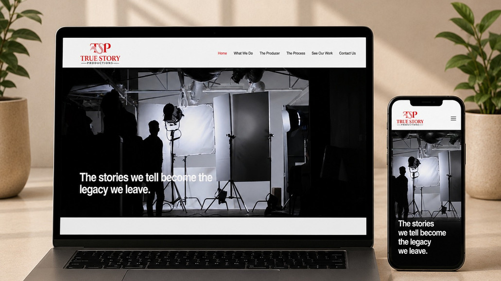 TSP Films – Cinematic Production Studio Website: Built the TSP Films website from scratch to create a cinematic digital experience that reflects the creativity, emotion, and craftsmanship behind every production. The goal was to design a website that feels as immersive as the stories it represents while giving visitors a seamless journey through the studio's work and creative vision.
Every page was carefully designed to balance striking visuals with intuitive navigation, allowing the portfolio, services, and brand story to take center stage. Clean layouts, thoughtful typography, and smooth user interactions work together to create an engaging experience that captures the essence of modern filmmaking without overwhelming the visitor.
The website was built with a strong focus on responsiveness, performance, and user experience, ensuring every project is showcased beautifully across desktop, tablet, and mobile devices. More than a portfolio, it serves as a powerful digital showcase that strengthens the studio's brand identity, builds credibility with potential clients, and transforms cinematic storytelling into an engaging online experience.
