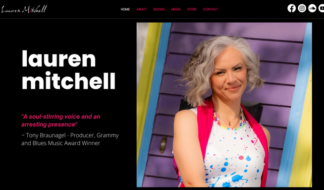 Lauren Mitchell Music: Meet Lauren Mitchell, a talented artist hailing from the vibrant city of New Orleans! Lauren was looking to take her online presence to the next level and partnered with us for a custom website build. With our help, she seamlessly migrated from GoDaddy and now boasts exciting new features, including a dynamic media kit and expanded brand themes. Plus, we integrated her very own branded email, adding a personal touch to every interaction. Check out Lauren's new and improved website to experience her stunning music like never before!