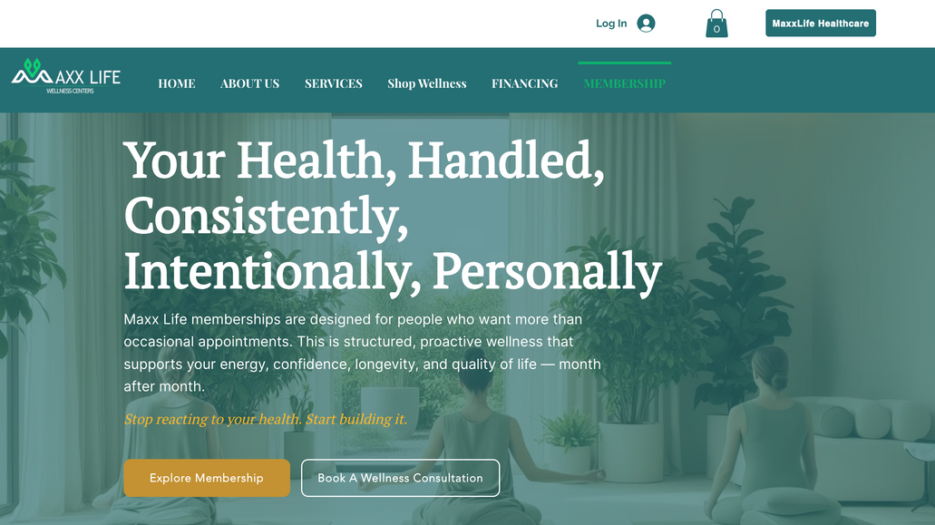 Maxx Life Wellness C: Website redesign, and Membership set up, members area, and pricing plan