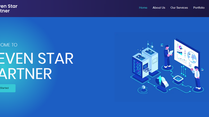 Sevenstarpartner: Complete website design in Wix Studio for all views. 