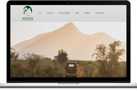 Wildlife Adventure: Website design with Wix classic editor for mobile + Desktop views. 