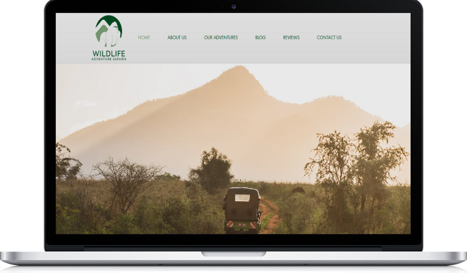 Wildlife Adventure: Website design with Wix classic editor for mobile + Desktop views. 