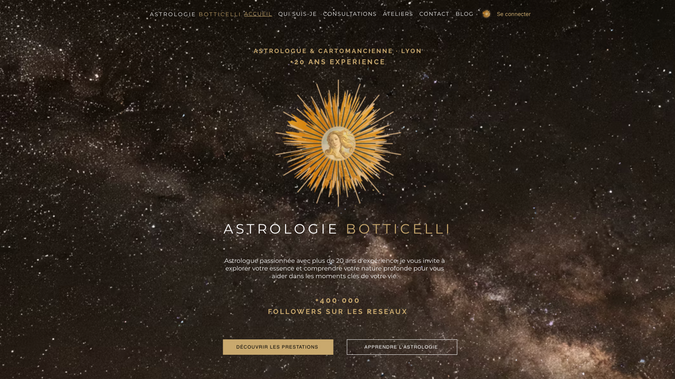 Astrologie Botticelli: Astrologue et Cartomancienne depuis plus de 20ans sur Lyon. 
Consulations en ligne ou au cabinet 10 rue Plat, Lyon
