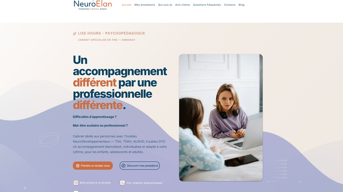 NeuroElan: CABINET SPÉCIALISÉ EN TND — ANNONAY

Lise Hours - PSYCHOPÉDAGOGUE