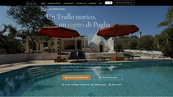 Trulloquisisana: Location d'un Trullo (maison typique de la Région des Pouilles en Italie)
- Réservation et paiement en ligne
- Langues: IT et ENG