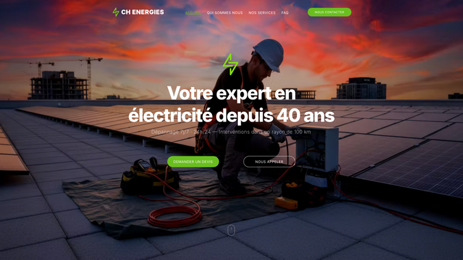 CH Energies: Site web vitrine
Formulaire de contact
SEO/GEO 

