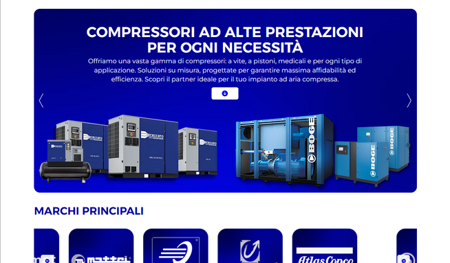Sara impianti compressori: As with all our projects, we built this website from the ground up, meticulously crafting every detail for the client.

We handle the entire process: from initial branding and defining the visual identity, through custom, intuitive design, to comprehensive SEO optimization and integrating all essential functionalities. Our holistic approach delivers an online presence that's not just great looking, but truly strategic and impactful, designed for your business's digital growth and success, always within your budget.