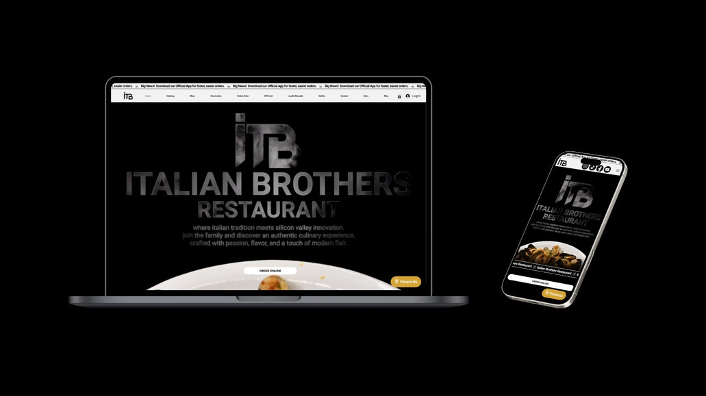Italian Brothers Restaurant: Website design for a restaurant brand focused on creating a strong and engaging online presence.

The project included the complete creation of the website, visual identity elements and user experience structure to make navigation simple and attractive for visitors.

Particular attention was given to mobile usability, visual presentation and SEO structure to help the business improve its online visibility and attract new customers.
