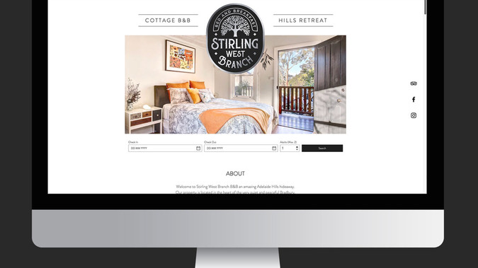 Stirling West Branch: Stirling West Branch Bed & Breakfast logo and website design that features online booking and transactions.

If you’re looking for a stunning getaway in the Adelaide Hills, check out the Stirling West Branch Website.