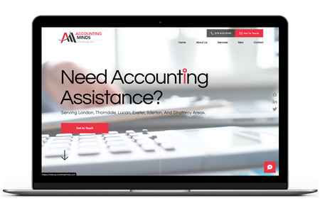 Accounting Minds: I designed and developed the Accounting Minds website to provide comprehensive accounting services for clients in London, Ontario. The site offers an array of services, including personal tax preparation, business and corporation taxes, accounting consultations, and estate executor consultations. With a focus on empowering businesses to reach their full potential, the user-friendly platform makes it easy for clients to book services and access practical financial advice. The clean layout and efficient navigation ensure that clients can focus on running their businesses while leaving their accounting needs in capable hands.
