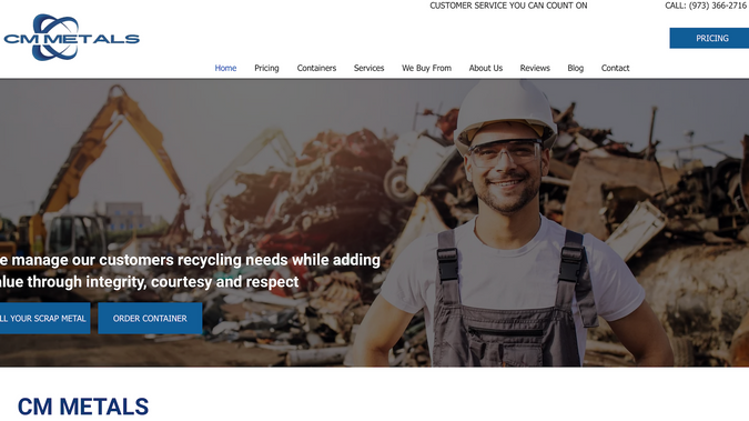 Cm Metals: New Website for Metal Recycling Facility in New Jersey