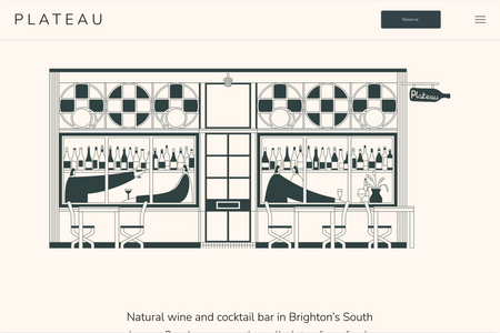 Plateau: Wix Studio website for a bar in Brighton.