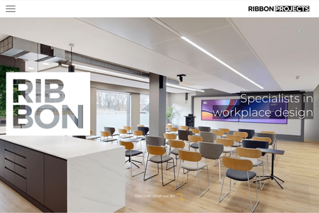 Ribbon Projects: Wix Studio website for a workplace design company.