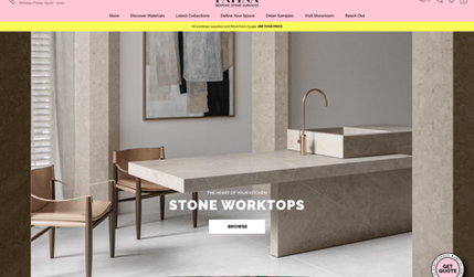 Patina: Wix Studio website for luxury stone surfaces company.