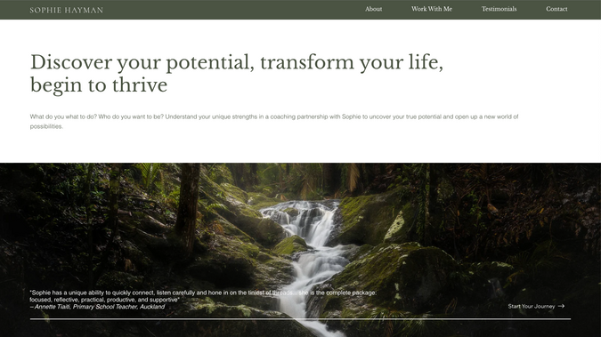 Sophie Hayman: A simple website designed for Sophie Hayman Leadership Coach based in Auckland, New Zealand.