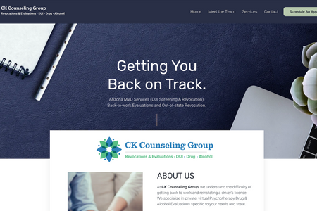 CK Counseling Group: Our client needed a website to promote their AZ based revocation and evaluations business. 