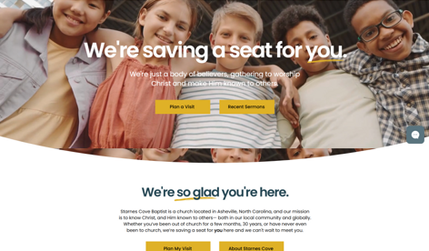 Starnes Cove Baptist: Moved my church's website from Squarespace to Wix, and was able to create a custom layout, and utilize the Wix Events, Wix Blog, and other integrations. This website has increased our traffic substantially, and is a tool that's utilized daily in my church.