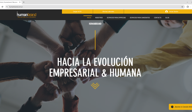 Humanbrand: Hemos diseñado y desarrollado el sitio web de Humanbrand, una consultora de recursos humanos con amplia experiencia, dedicada a ofrecer soluciones únicas a cada organización.  

El sitio web proporciona una experiencia de usuario intuitiva y funcional, incluyendo:  

- Página de inicio: Presenta una visión general de los servicios y la misión de la empresa, destacando su compromiso con la excelencia en la gestión del talento humano.  

- Sección "Nosotros": Describe la historia y el enfoque de Humanbrand, enfatizando su dedicación a brindar soluciones personalizadas que se adaptan a las necesidades específicas de cada cliente.  

- Servicios: Detalla las áreas de especialización de la consultora, incluyendo selección de personal, capacitación y desarrollo, asesoramiento en gestión del cambio, entre otros.  

- Blog: Ofrece artículos y recursos sobre temas relevantes en el ámbito de los recursos humanos, proporcionando información valiosa para profesionales y empresas.  

- Contacto: Proporciona información de contacto, incluyendo dirección, teléfono y un formulario para consultas directas, facilitando la comunicación con los clientes.  

El diseño es responsivo, asegurando una navegación óptima en dispositivos móviles y de escritorio, y refleja la identidad de la marca con una estética profesional y moderna.