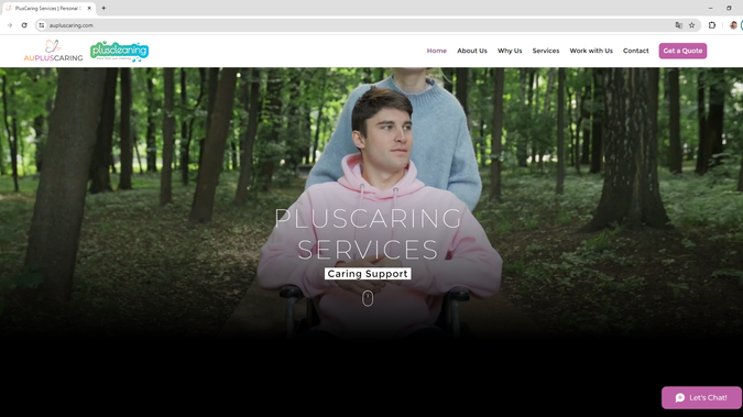 PlusCaring: Hemos diseñado y desarrollado el sitio web de PlusCaring Services, una empresa australiana especializada en servicios de atención y apoyo para personas con discapacidades.

El sitio web ofrece una experiencia de usuario intuitiva y funcional, incluyendo:

- Página de inicio: Presenta una visión general de los servicios y la misión de la empresa, destacando su compromiso con la creación de un entorno seguro, inclusivo y empoderador que promueva la independencia, el crecimiento y el bienestar de los clientes.

- Sección "Quiénes somos": Describe la historia y el enfoque de PlusCaring Services, enfatizando su dedicación a ofrecer soluciones personalizadas que se adaptan a las necesidades específicas de cada cliente.

- Servicios: Detalla las soluciones ofrecidas, incluyendo:

  - Atención personal: Asistencia con tareas personales como baño, vestimenta, higiene y alimentación.

  - Participación social y comunitaria: Apoyo en actividades sociales y comunitarias, como compras, ejercicio, clases y eventos.

  - Atención en el hogar: Ayuda con rutinas diarias, recordatorios médicos y preparación de comidas saludables.

  - Apoyo en salud mental: Servicios enfocados en la recuperación y el bienestar mental.

- Por qué elegirnos: Destaca la experiencia y calificación del personal, el enfoque en la atención compasiva, la flexibilidad y adaptabilidad, y el compromiso con prácticas laborales justas.

- Trabaja con nosotros: Información sobre oportunidades laborales y cómo unirse al equipo de PlusCaring Services.

- Contacto: Proporciona información de contacto, incluyendo dirección, teléfono y un formulario para consultas directas, facilitando la comunicación con los clientes.

El diseño es responsivo, asegurando una navegación óptima en dispositivos móviles y de escritorio, y refleja la identidad de la marca con una estética profesional y moderna.