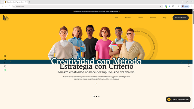 Bubo Branding: Hemos diseñado y desarrollado el sitio web de Bubo Branding, una agencia creativa especializada en branding ubicada en Buenos Aires, Argentina. 

El sitio web ofrece una experiencia de usuario intuitiva y funcional, incluyendo:

- Página de inicio: Presenta una visión general de los servicios y la misión de la empresa, destacando su compromiso con la creatividad y la gestión de marca.

- Sección "Nosotros": Describe la historia de Bubo Branding, su misión de crear y desarrollar estrategias de branding creativas, y su visión de ganar reconocimiento por la lealtad de sus clientes y su compromiso íntegro. 

- Página de "Servicios": Detalla las soluciones de marketing B2B y B2C ofrecidas, como marketing digital, diseño web, gestión de redes sociales, diseño de marca y branding, adaptadas a las necesidades, presupuesto y tiempo de los clientes. 

- Sección de "Consultoría Online": Ofrece asesoramiento en línea para que los clientes reciban orientación en proyectos, capacitaciones o resolución de inquietudes relacionadas con marketing digital. 

- Página de "Eventos": Informa sobre eventos presenciales o virtuales organizados por Bubo Branding, creando espacios ideales para el networking y el aprendizaje en marketing. 

- Blog informativo: Presenta artículos relacionados con marketing digital y emprendimiento, compartiendo aprendizajes y consejos para el crecimiento de los negocios.

- Sección de "Contacto": Proporciona información de contacto, ubicación y un formulario para consultas directas, facilitando la comunicación con potenciales clientes. 

El diseño es responsivo, asegurando una navegación óptima en dispositivos móviles y de escritorio, y refleja la identidad de la marca con una estética limpia y profesional. 