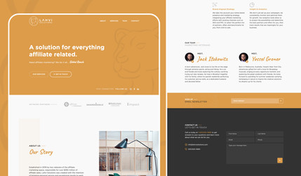 Lahvi Solutions: Lahvi Solutions is an affiliate marketing firm that brought me onboard to design, develop and launch their web experience. I was tasked with designing a consumer-facing landing page experience on the Wix platform that would serve as a gateway to client acquisition.

I was responsible for the UI(user-interface) and UX(user-experience) design, encompassing phases of discovery, gathering requirements, business strategy, competitor analysis, user-research, wire-framing and prototyping, usability testing and creating a design system for the Brand. On the development and launch side, I translated the design into a fully functional Wix website, including animations and interactive touch-points throughout the experience.

I successfully launched the first web experience for Lahvi Solutions which assisted in capturing business for the Firm with leading brands like Highlights©.