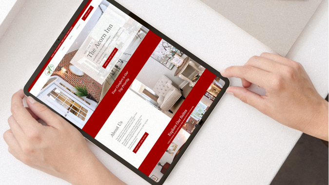 Website ReDesign: This client came to us when his business underwent a big change. We needed to reorganize the main menu, the home page, and the booking pages to reflect that the Acorn Inn now offers long-term stays. We updated the site branding and design at the same time. 